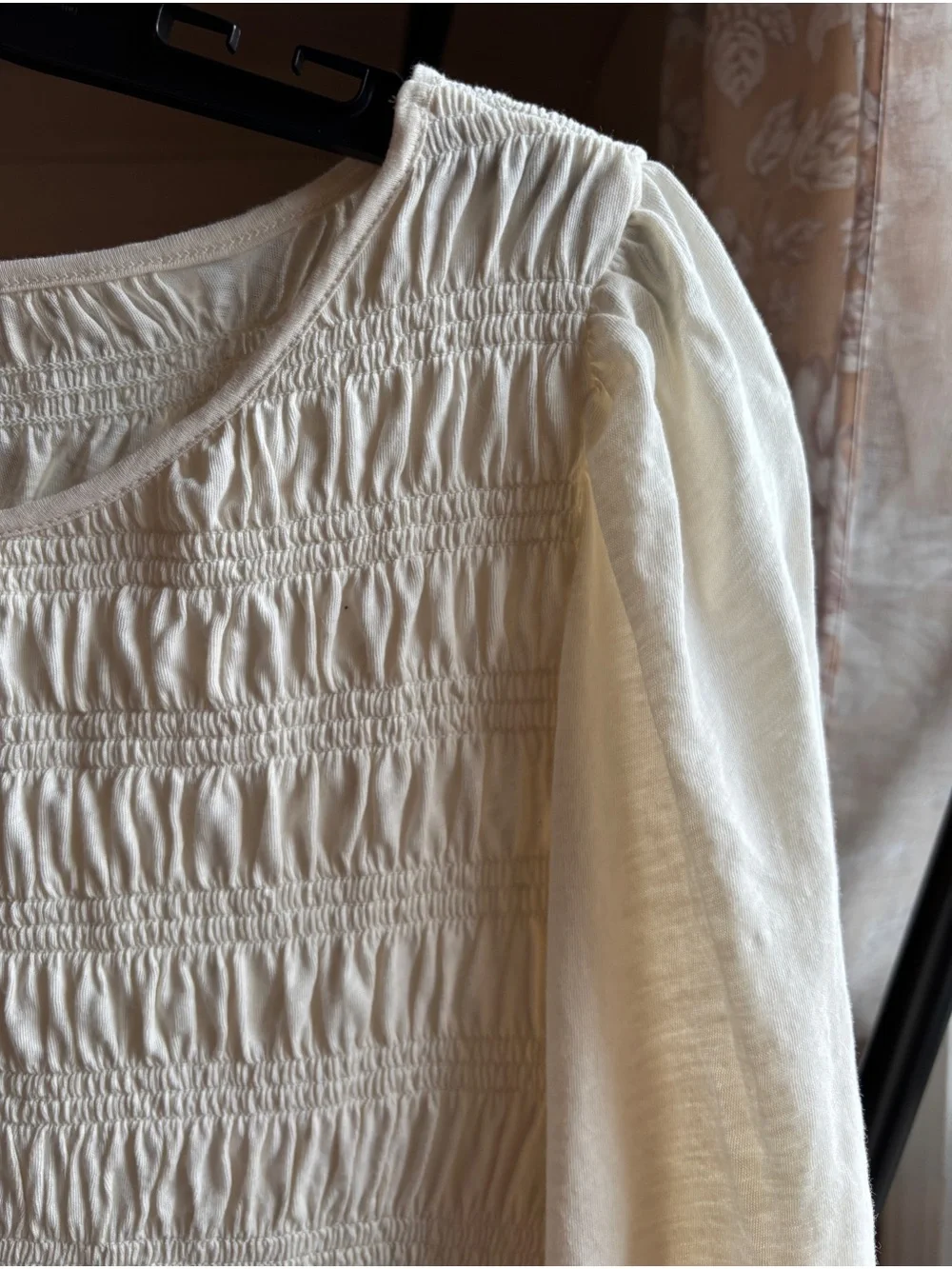 EUC Madewell Smocked Boatneck Top | Vintage Ivory, 100% Cotton, Women’s Plus XXL
